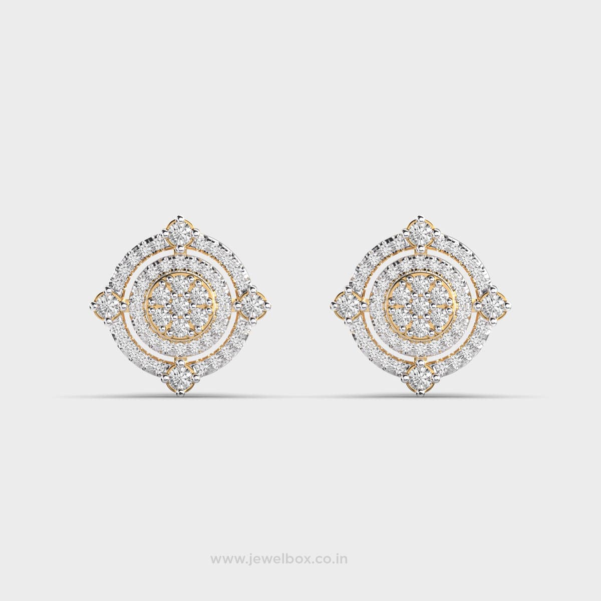 Chariot Wheel Round Diamond Studs