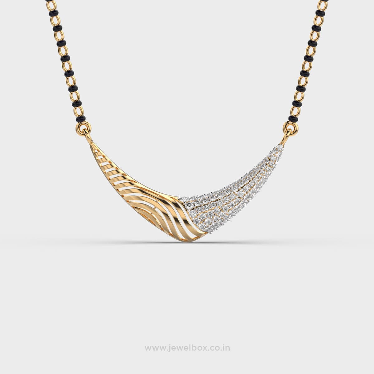 Half Love Diamond Mangalsutra Pendant without Chain