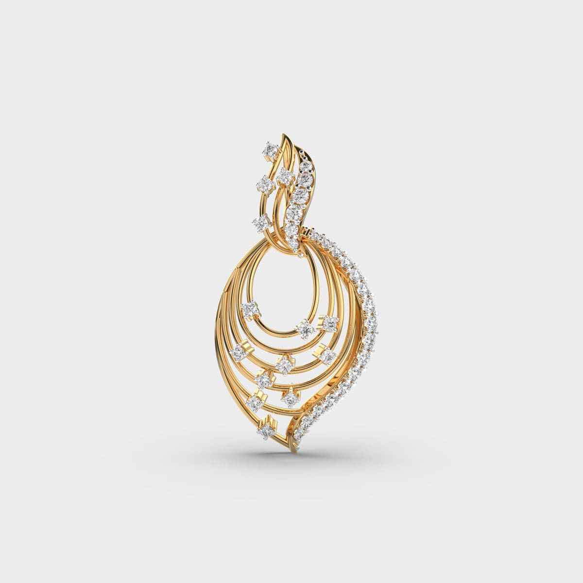 Glintwave Diamond Swirl Pendant Without Chain