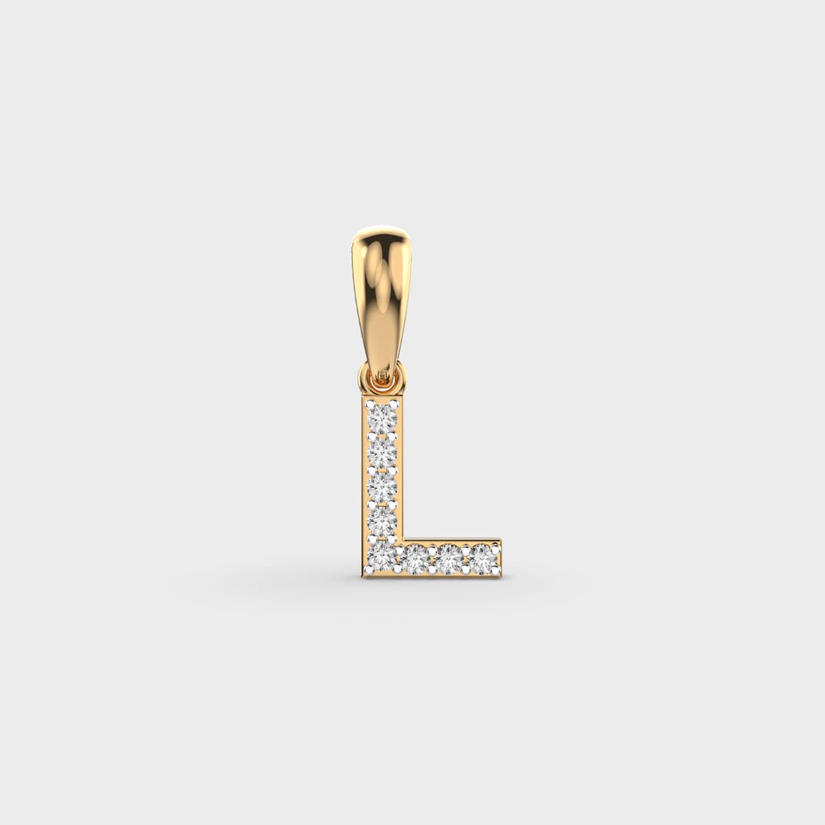 Lovely L Diamond Pendant Without Chain