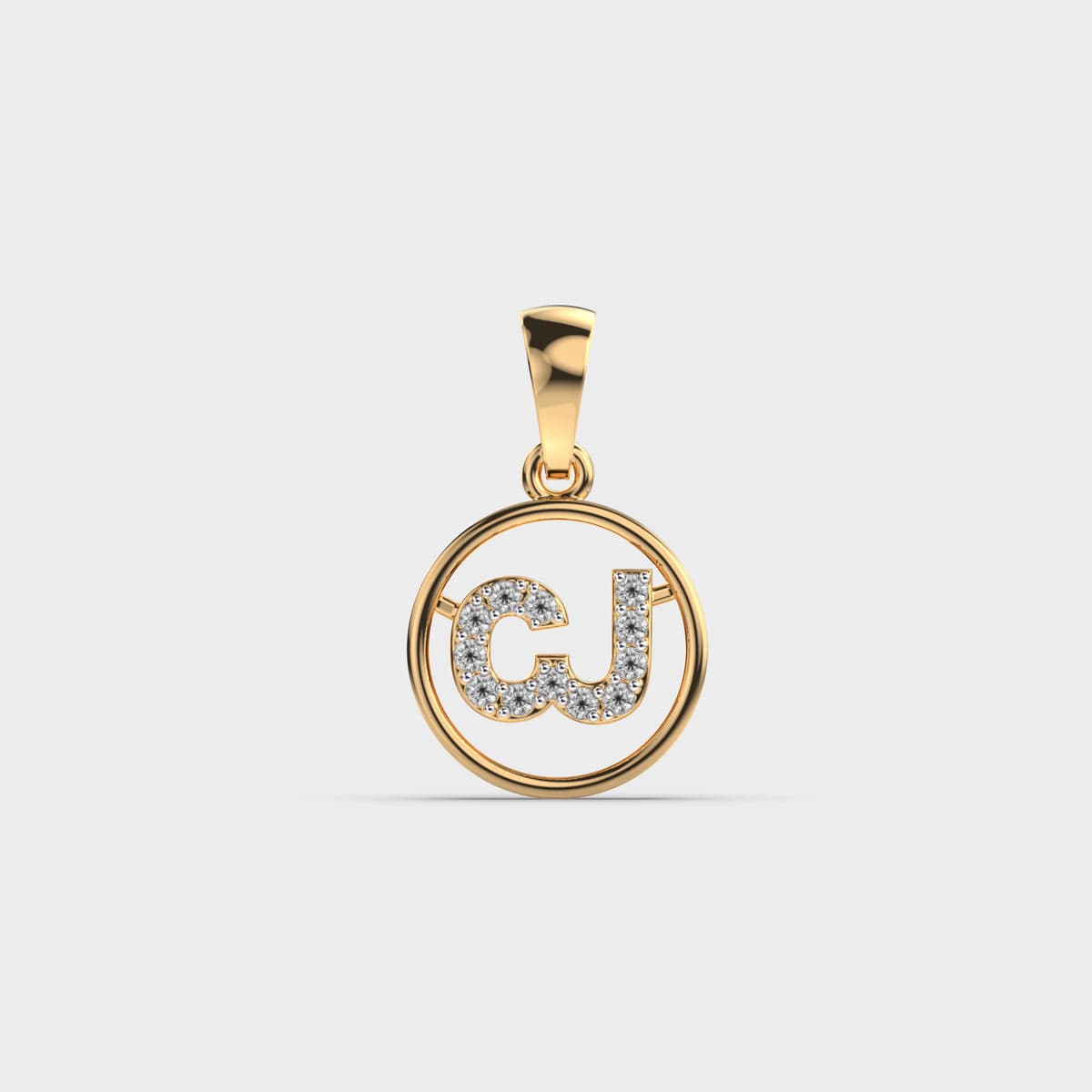 CJ Initial Diamond Pendant Without Chain