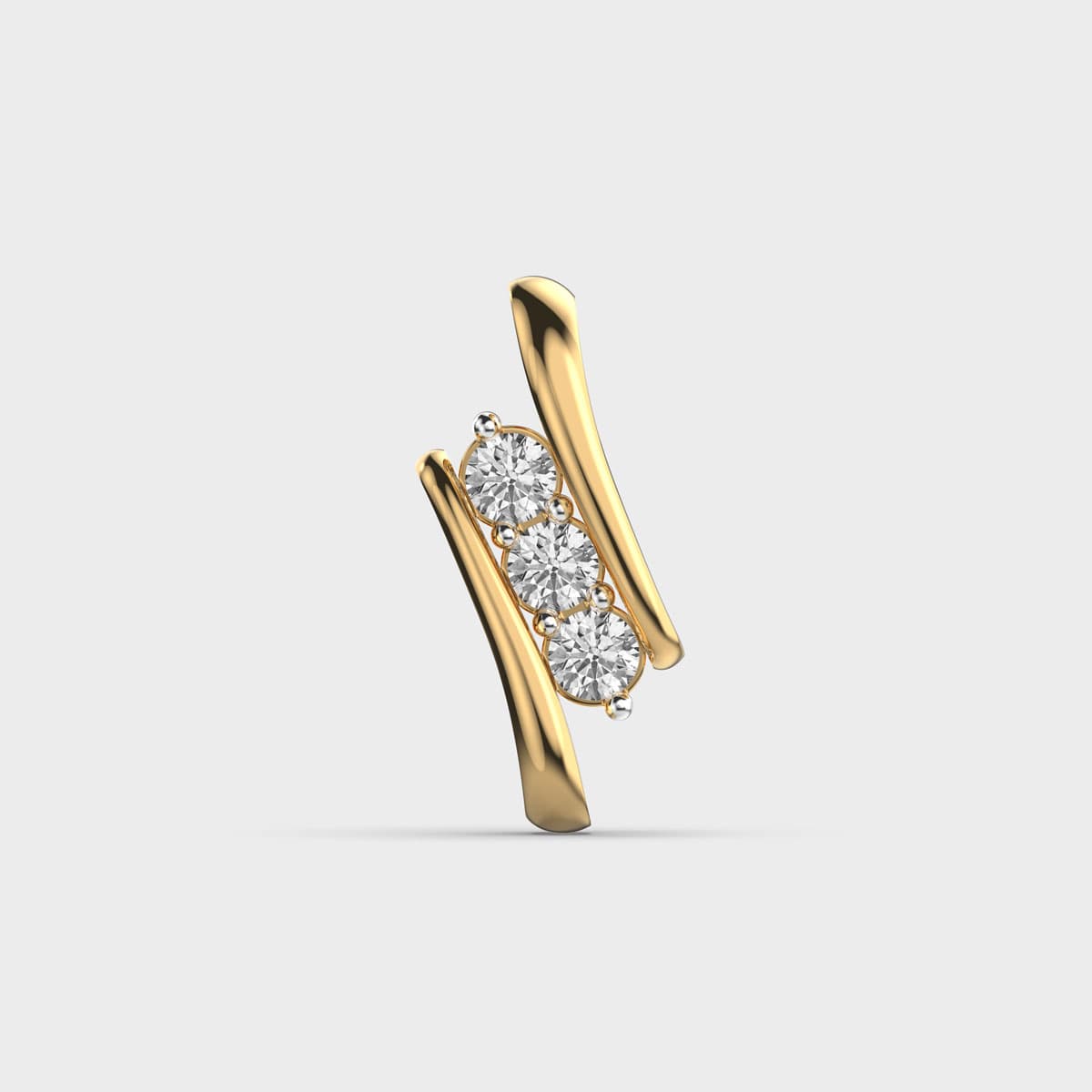 Three In A Row Diamond Pendant (Without Chain) 