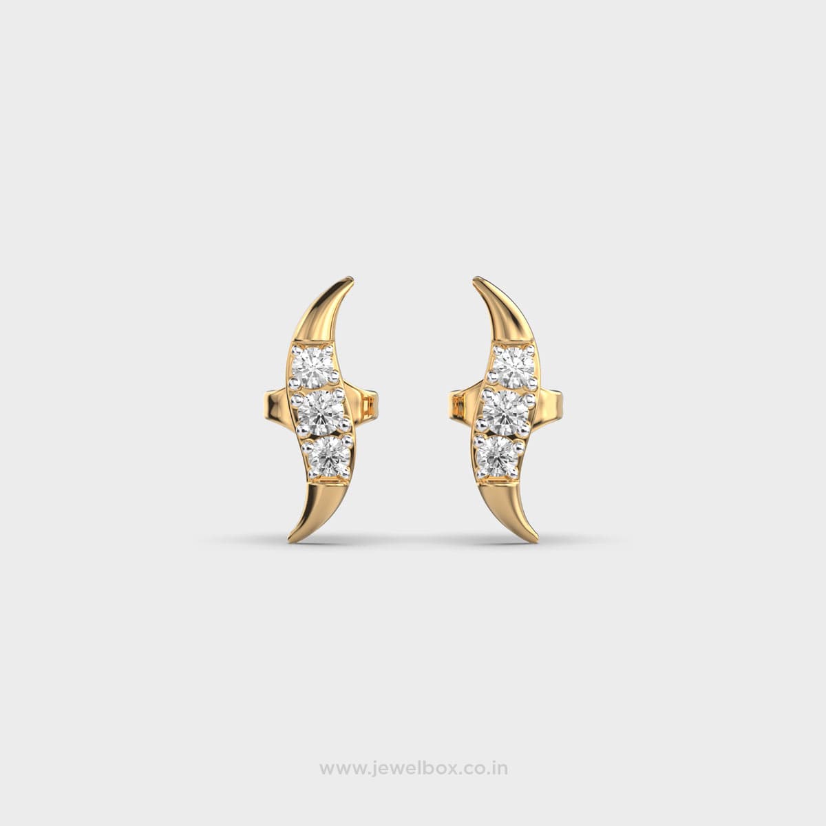 Sleek Trio diamond Ear Studs