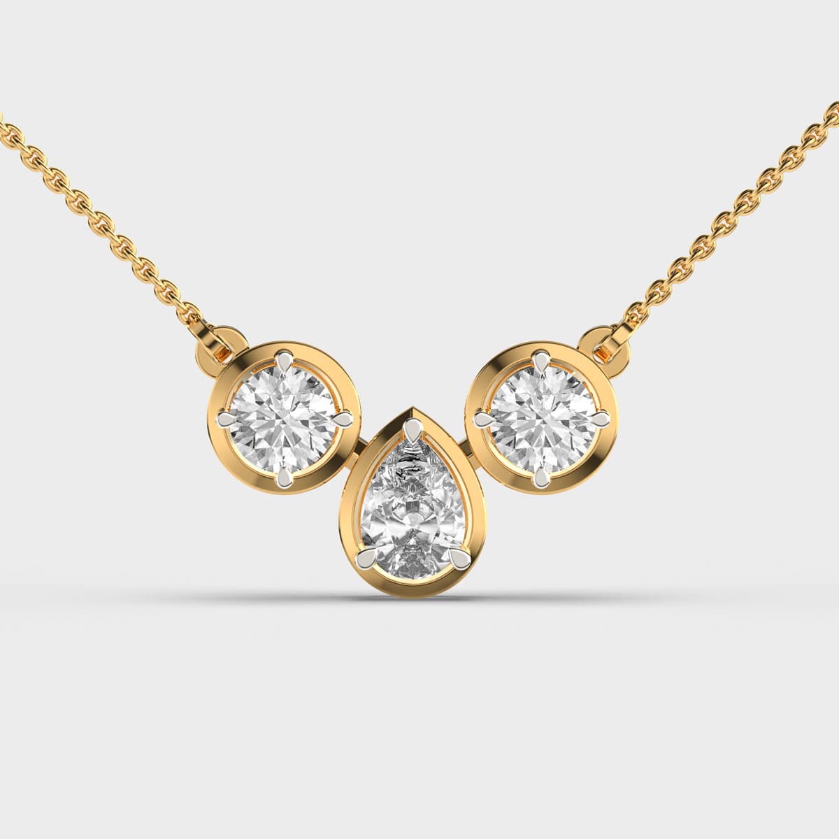 Beauty of Three Diamond Necklace