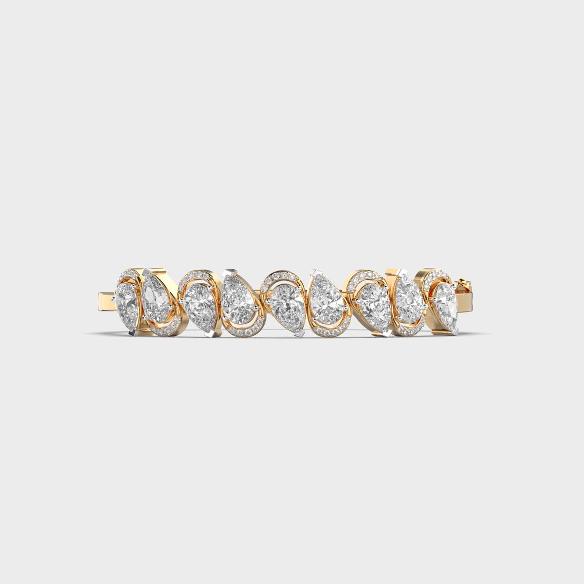 Bedazzling Pear Tulip Diamond Bangle