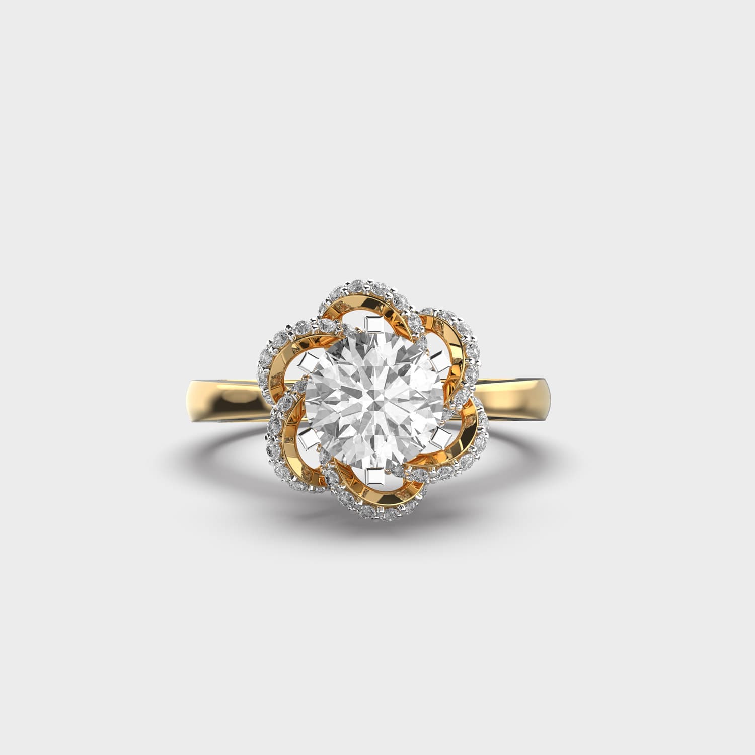 Flawless Flower Solitaire Diamond ring