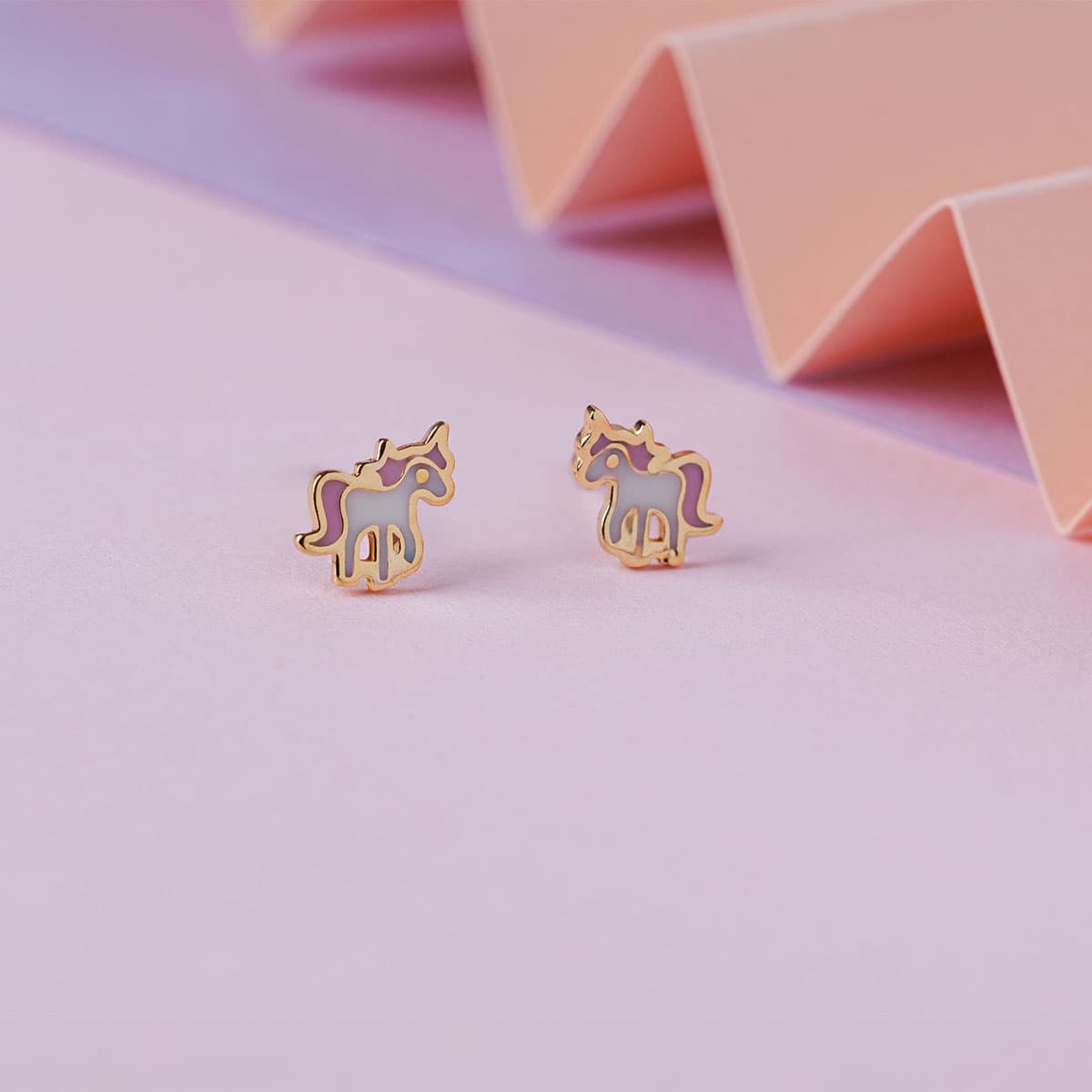 Mini Unicorn Charm Ear Studs For Kids