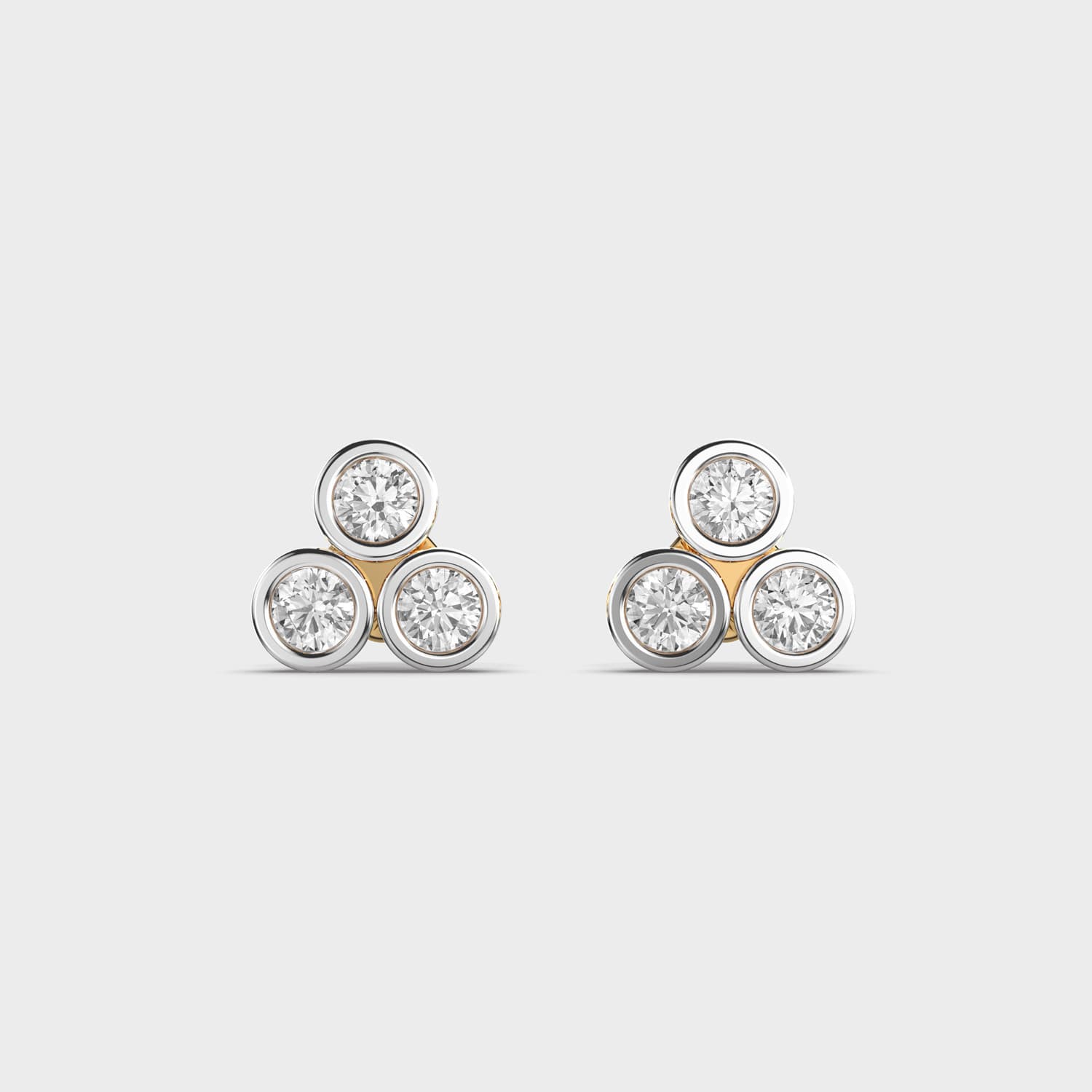 Trigonal Mini Diamond Ear Studs For Kids