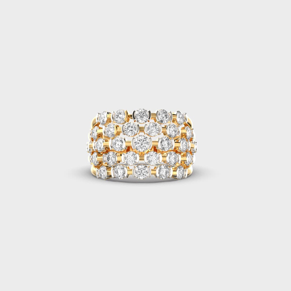 Five Row Diamond Band Ring