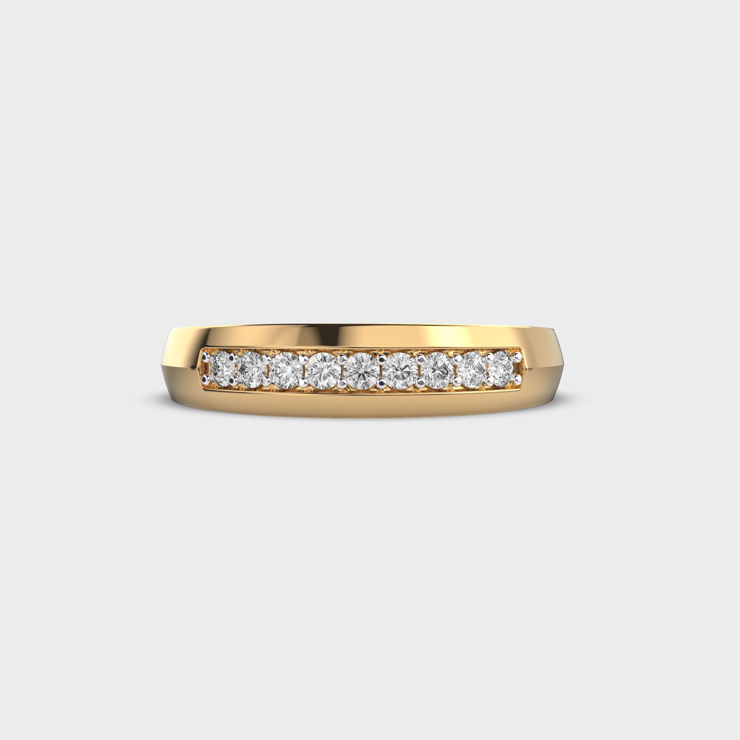 Vertex Line Diamond Band Ring