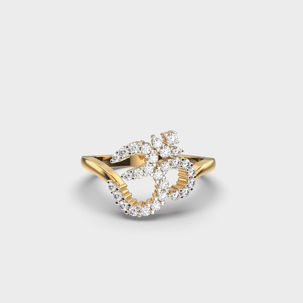 Shree OM Diamond Encrusted Ring