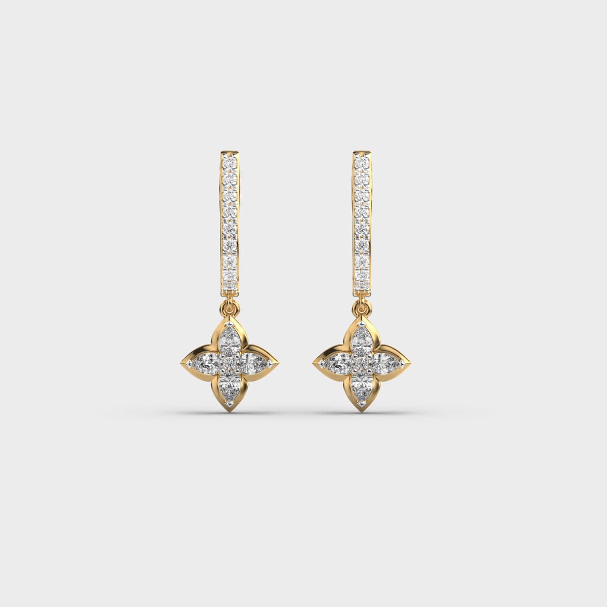 Floret Midnight Diamond Dangler Earring