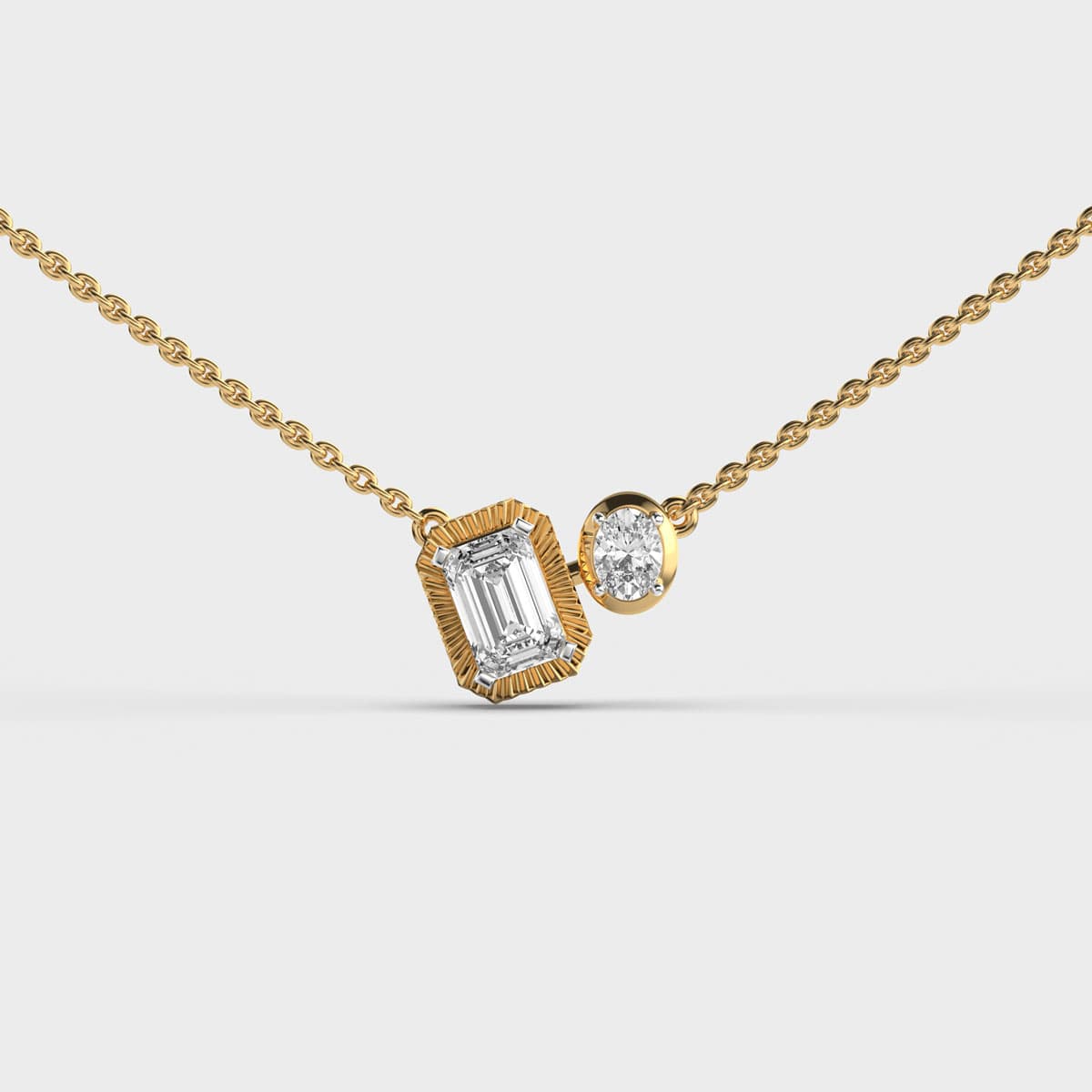 Twin Au Pair Diamond Pendant (With Chain)