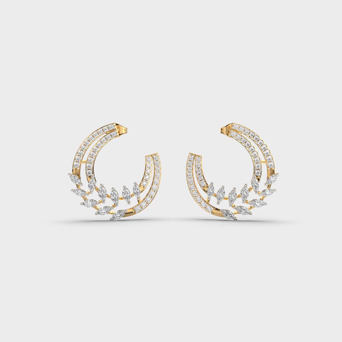 Frost Crystal Diamond Ear Studs