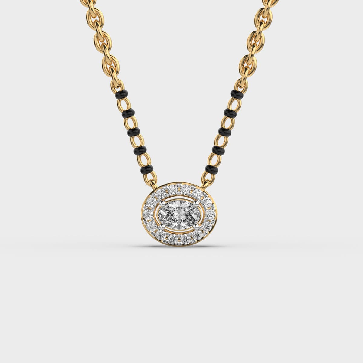 Forever Circle Diamond Mangalasutra Pendant (With Chain) 
