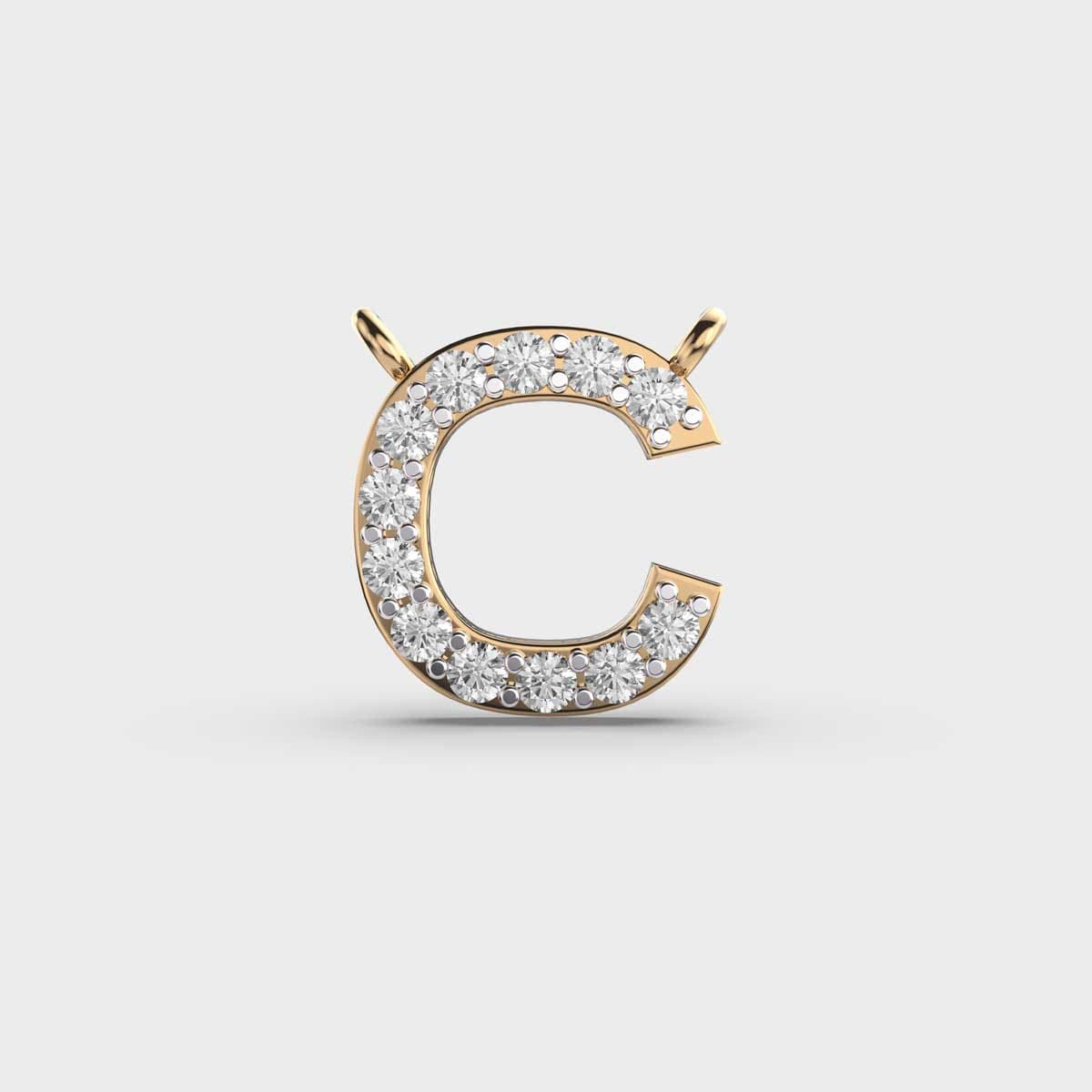Initials Diamond Pendant - C