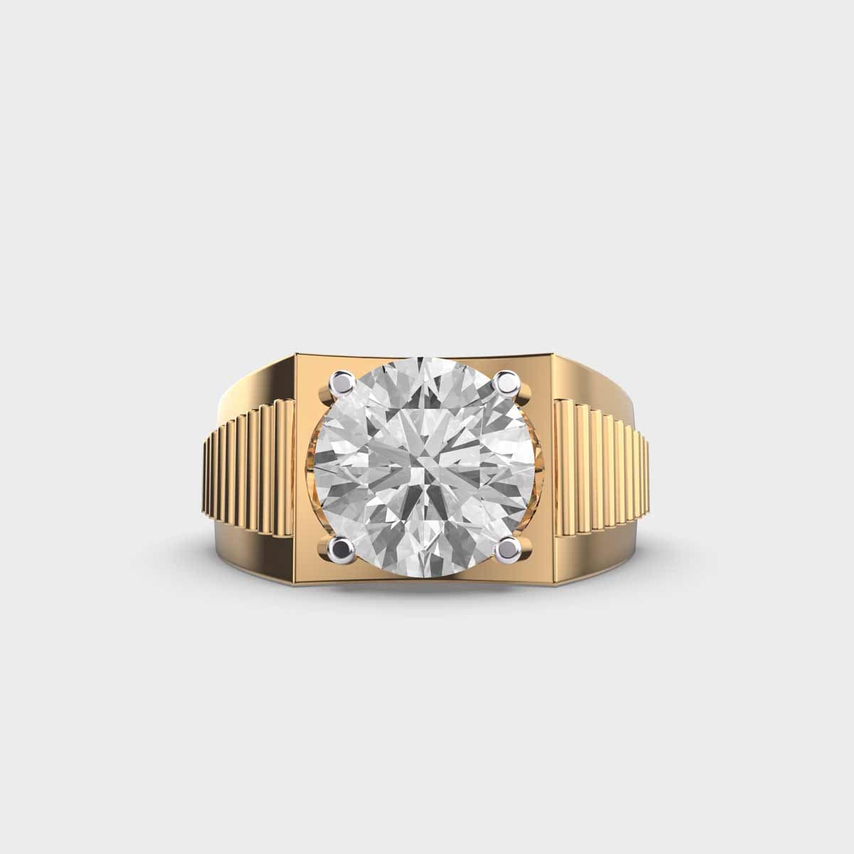 Flute Band Men's Solitaire Diamond Ring