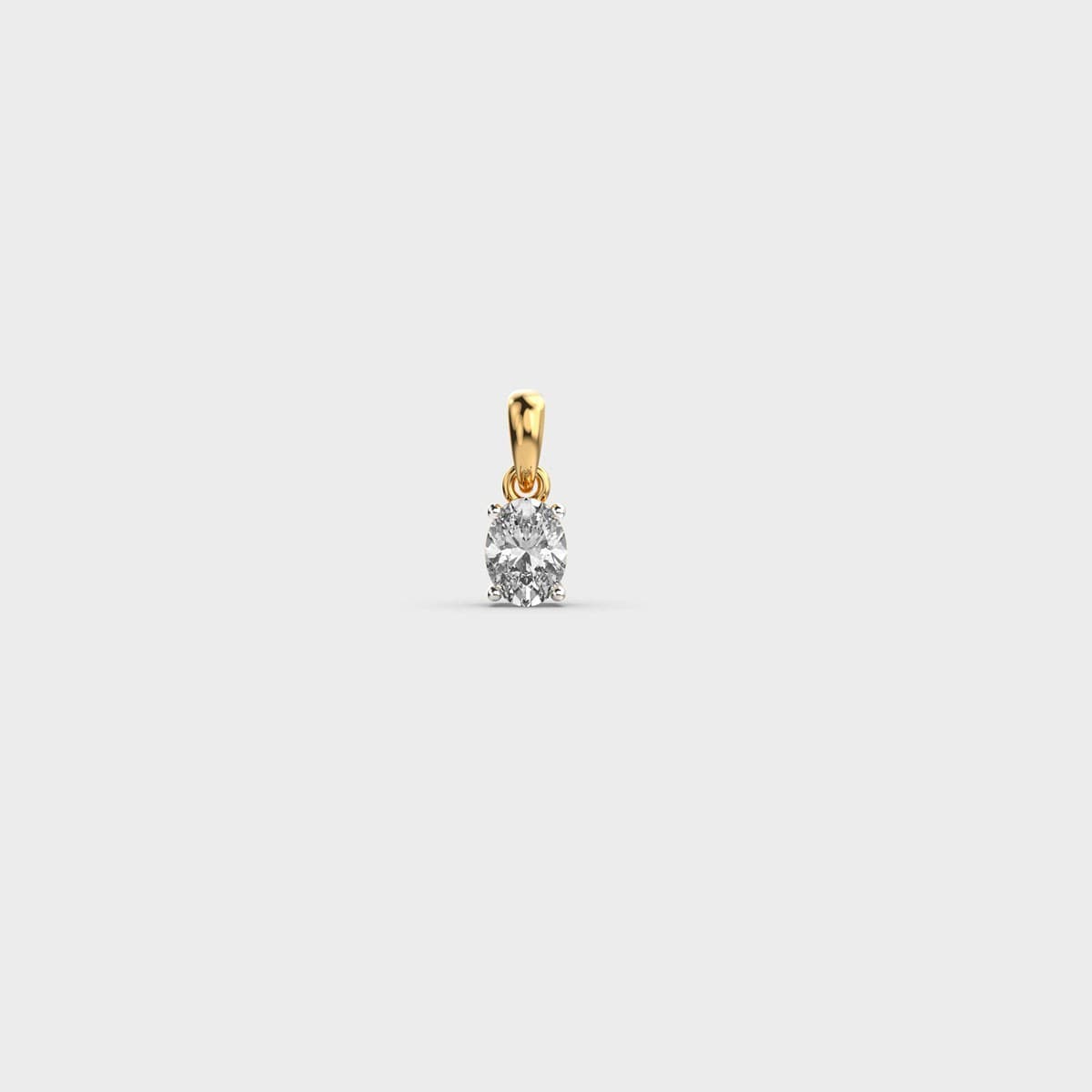 2 Carat Classic Oval Solitaire Pendant(Without Chain)