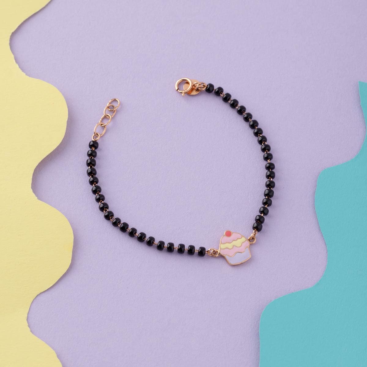 Frosted Cupcake Charm Bracelet For Kids
