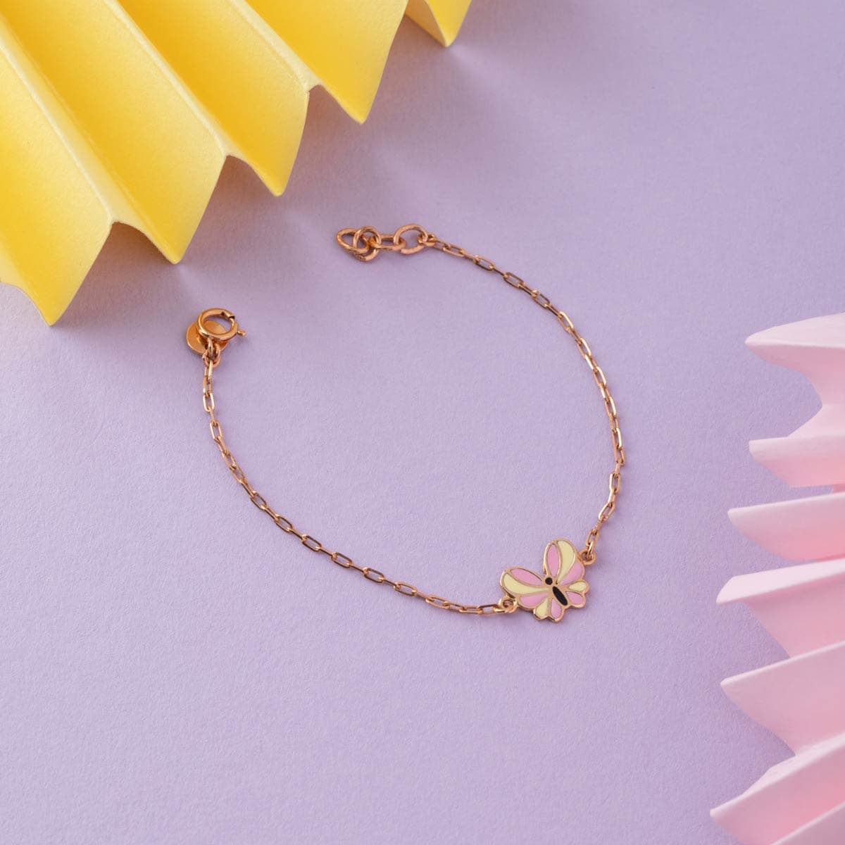 Enamelled White Bow Butterfly Bracelet For Kids
