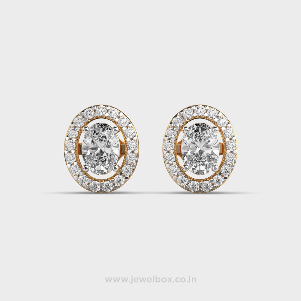 Classic Halo Oval Cut Earstuds