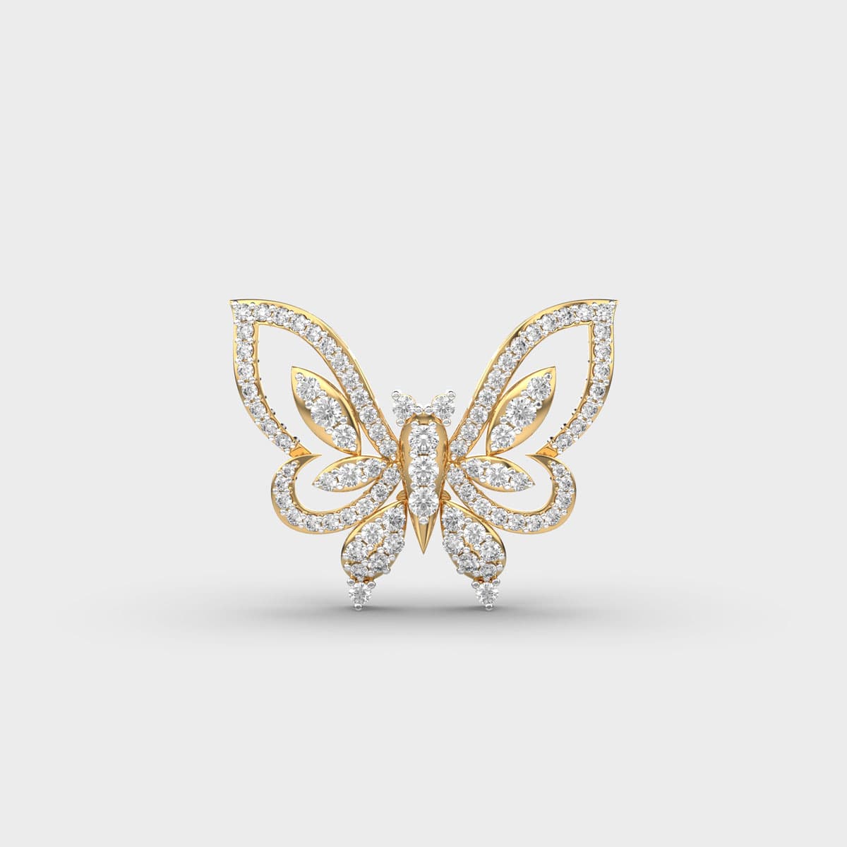 Whisperwing Diamond Butterfly Pendant (Without Chain)