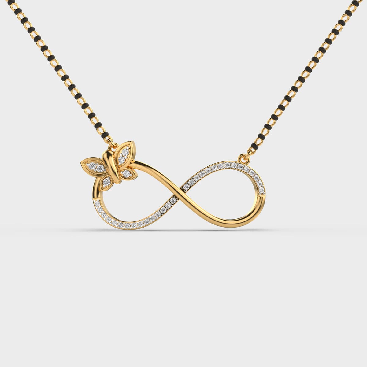 Butterfly Caught In Infinity Pendant (With Chain)