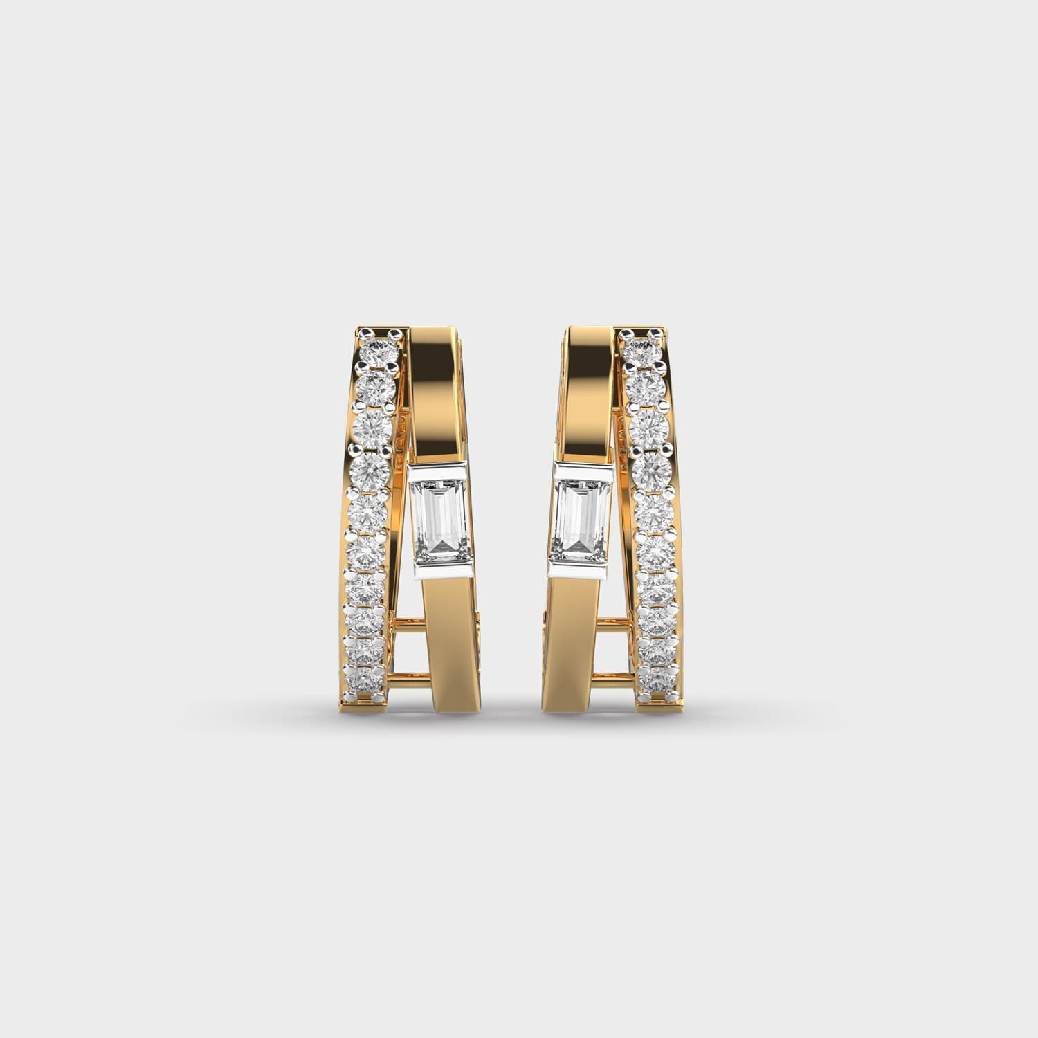 Dainty Spark Heart Diamond Hoops
