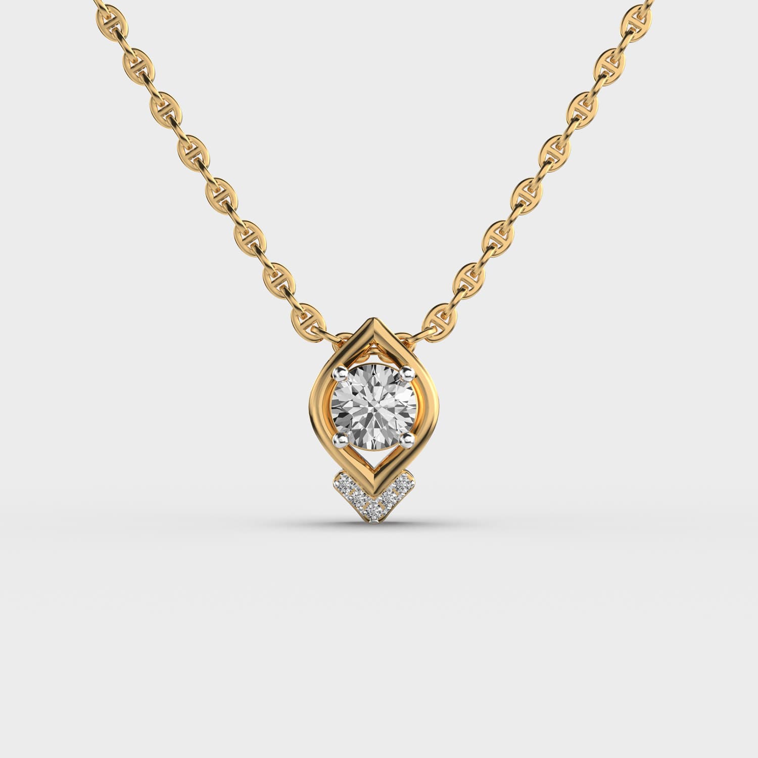 Graceful Twinkle Diamond Pendant (With Chain)