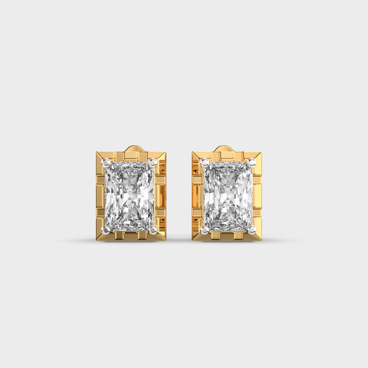 Radiant Rectangular Stud Earrings