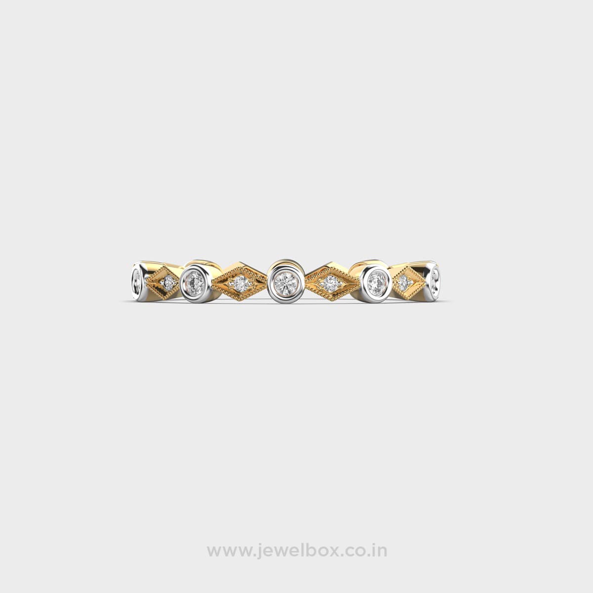 Mixed Diamond Encrusted Ring