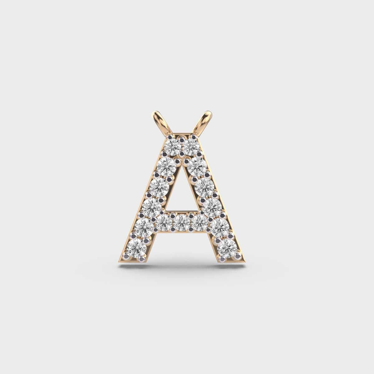 Adorable Initial 'A' Diamond Pendant (Without Chain)