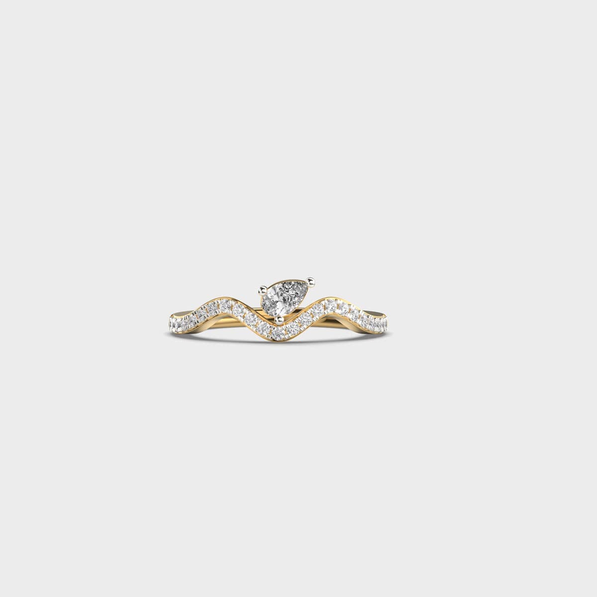 Minimal Wave Pear Shaped Diamond Ring