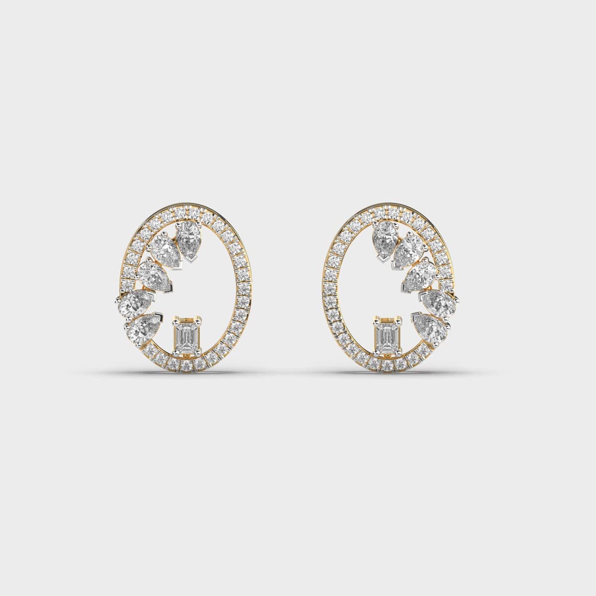 Celestial Orbit Multi Cut Diamond Studs
