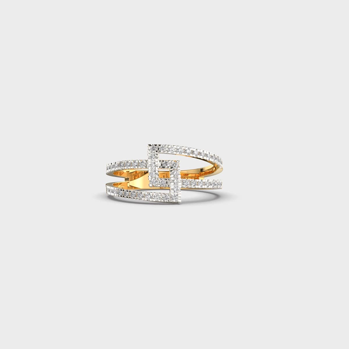 Merging Bands Statement Diamond Ring