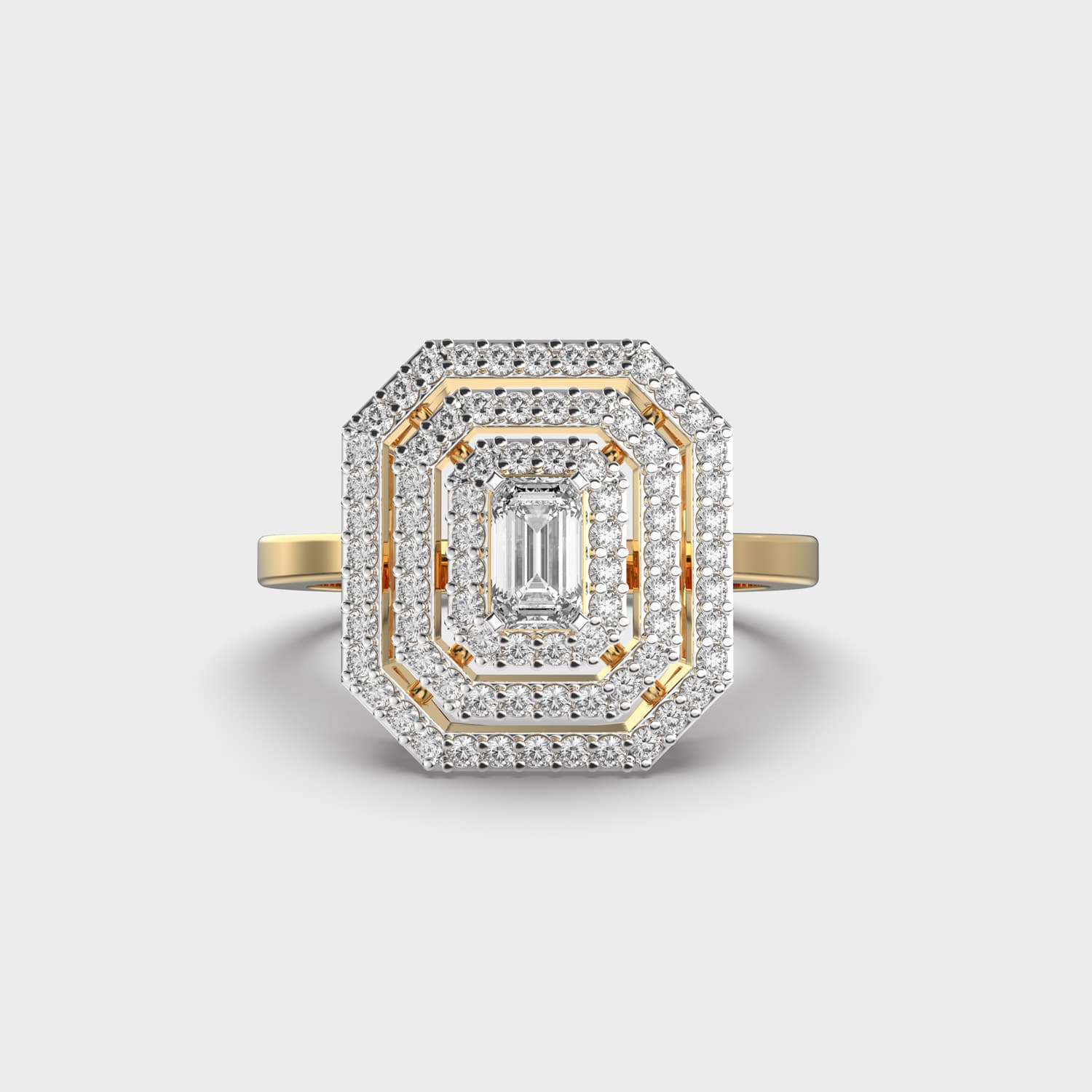Centred Glam Hexagonal Diamond Ring