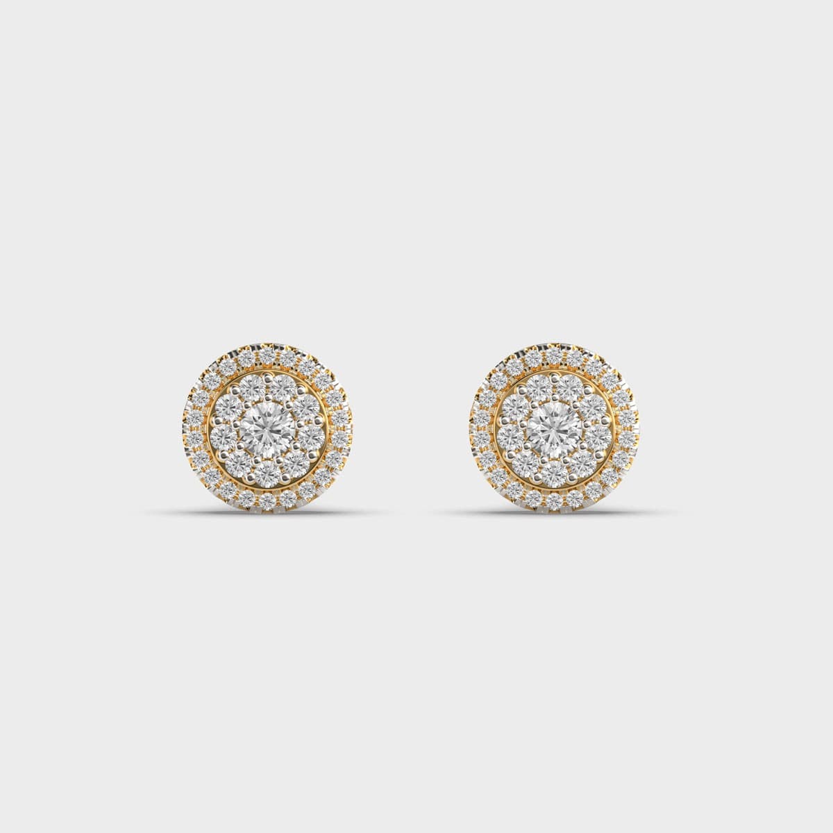 Sunflower Halo Diamond Ear Studs