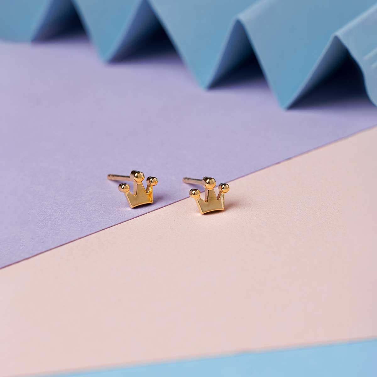 Petite Fleur Coronet Ear Studs For Kids