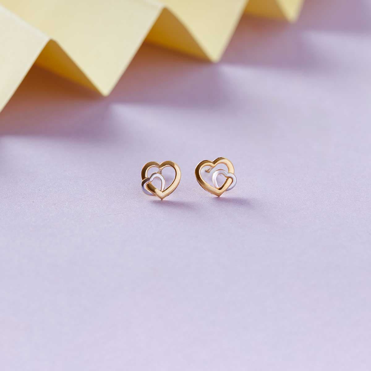 Heart Within Heart Ear Studs For Kids