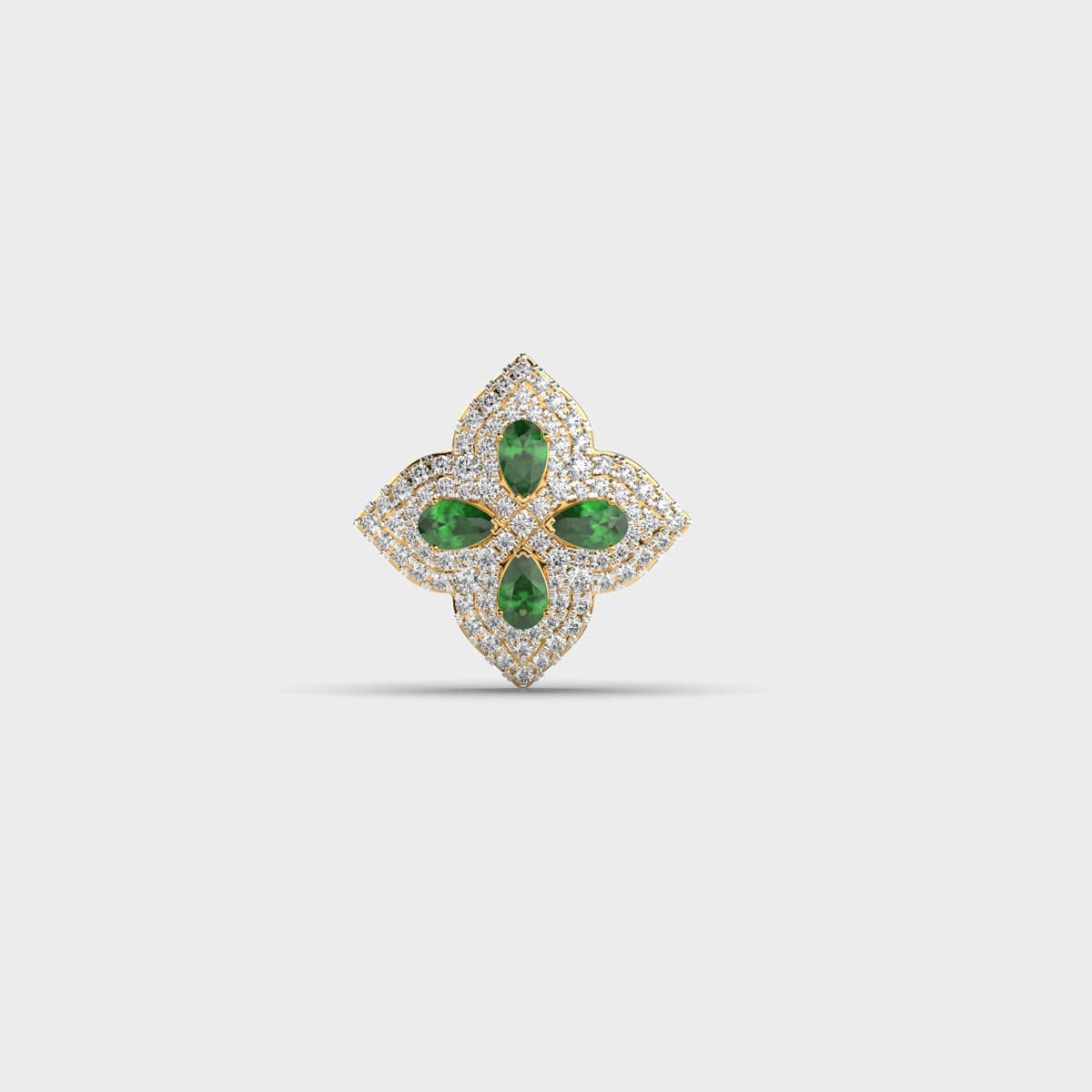 Morgana Green Stone Diamond Pendant (Without Chain)