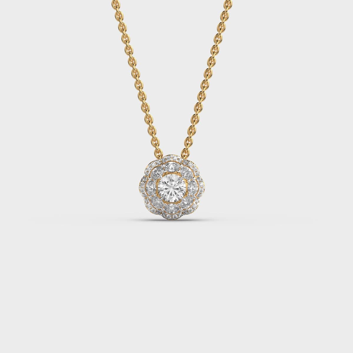 Madonna Lilly Diamond Pendant (With Chain)