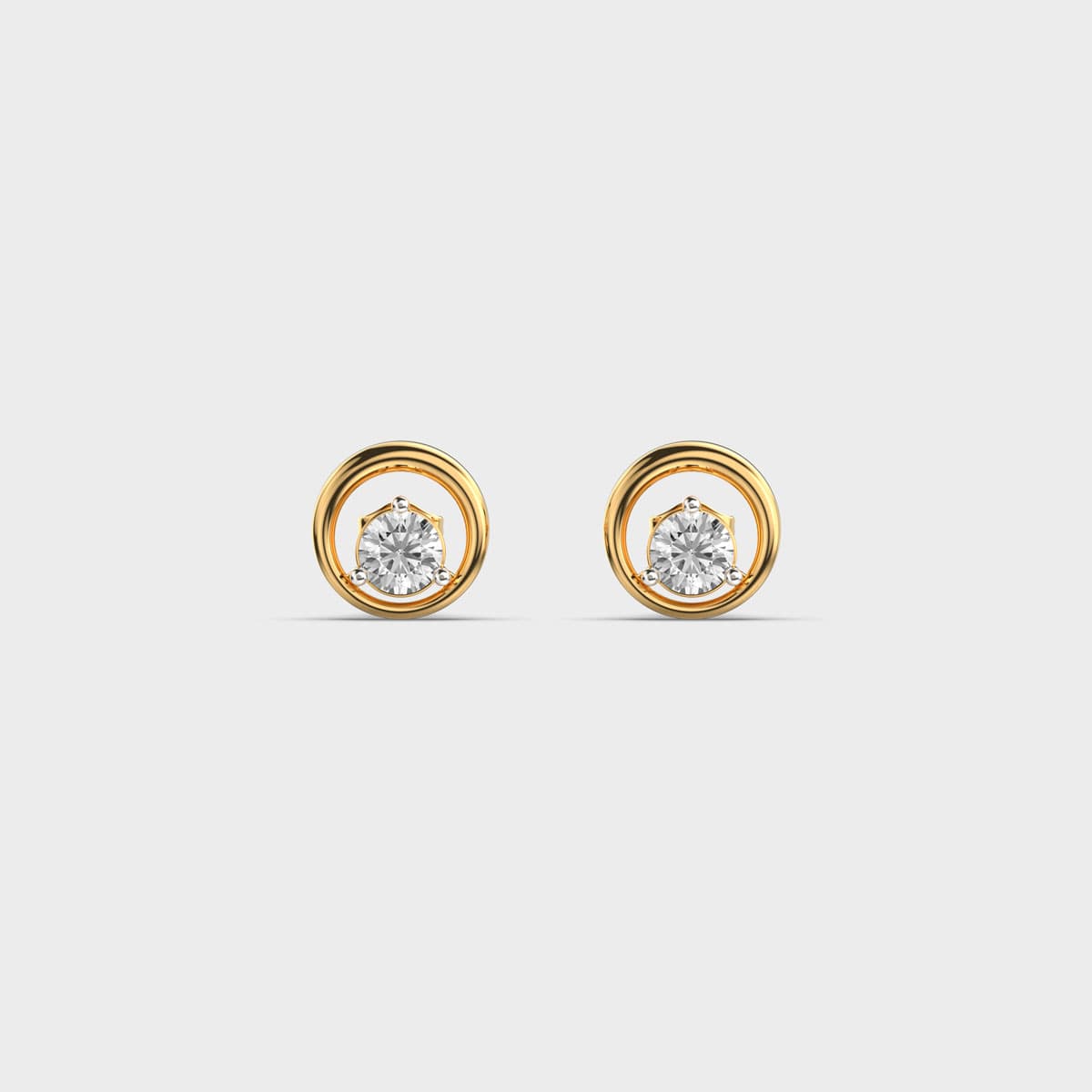 Open Circle Solitaire Diamond Studs