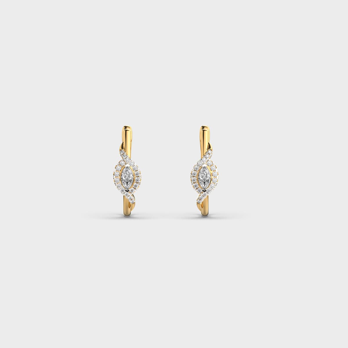Marquise Swirl Diamond Hoop Earrings