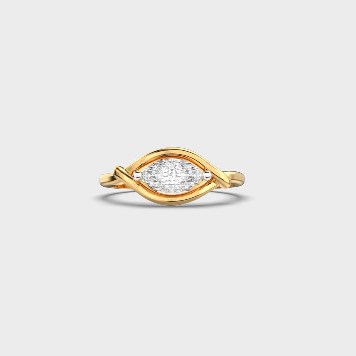 Leaf Embrace Marquise Diamond Ring