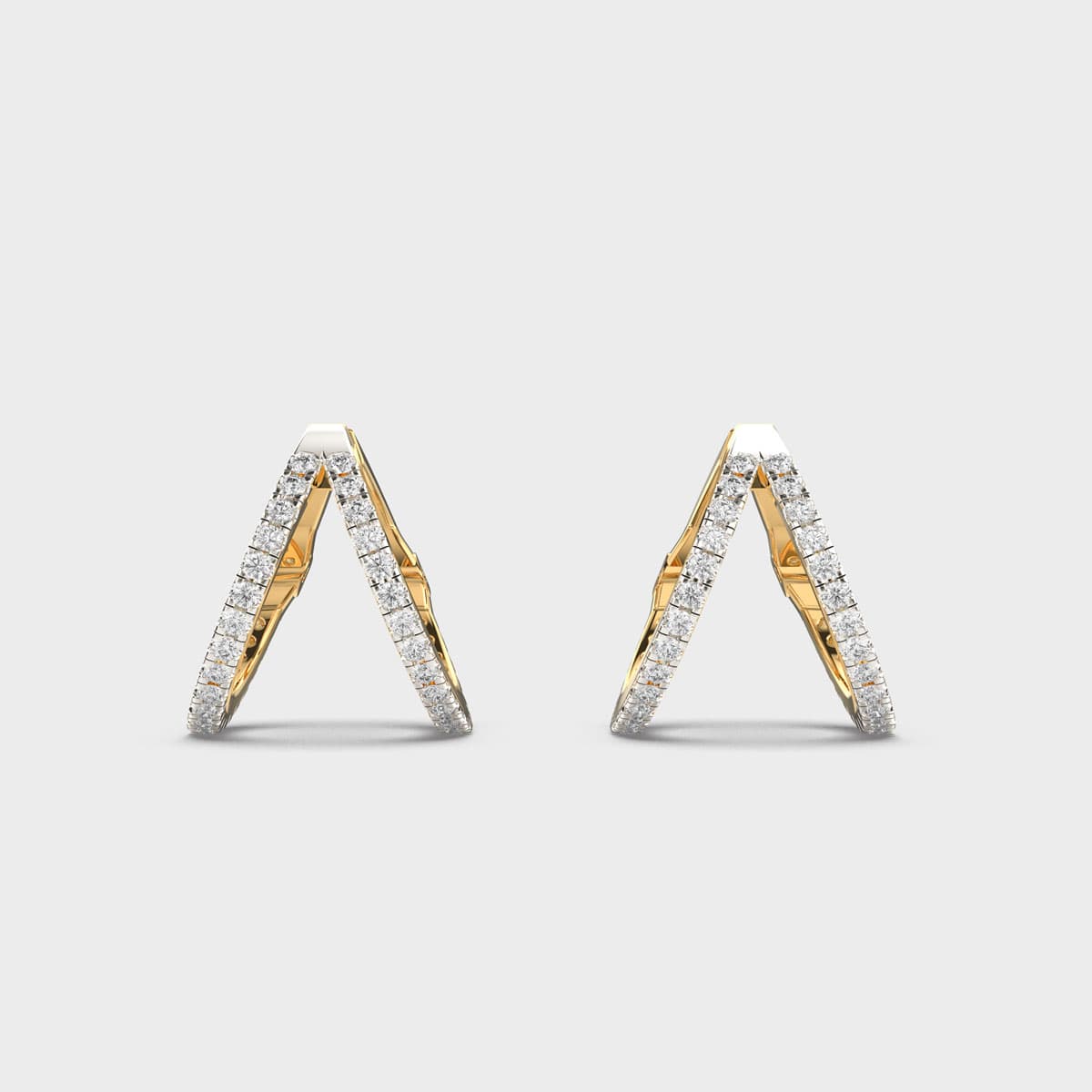 Shimmering Delicate Wishbone Diamond Earrings