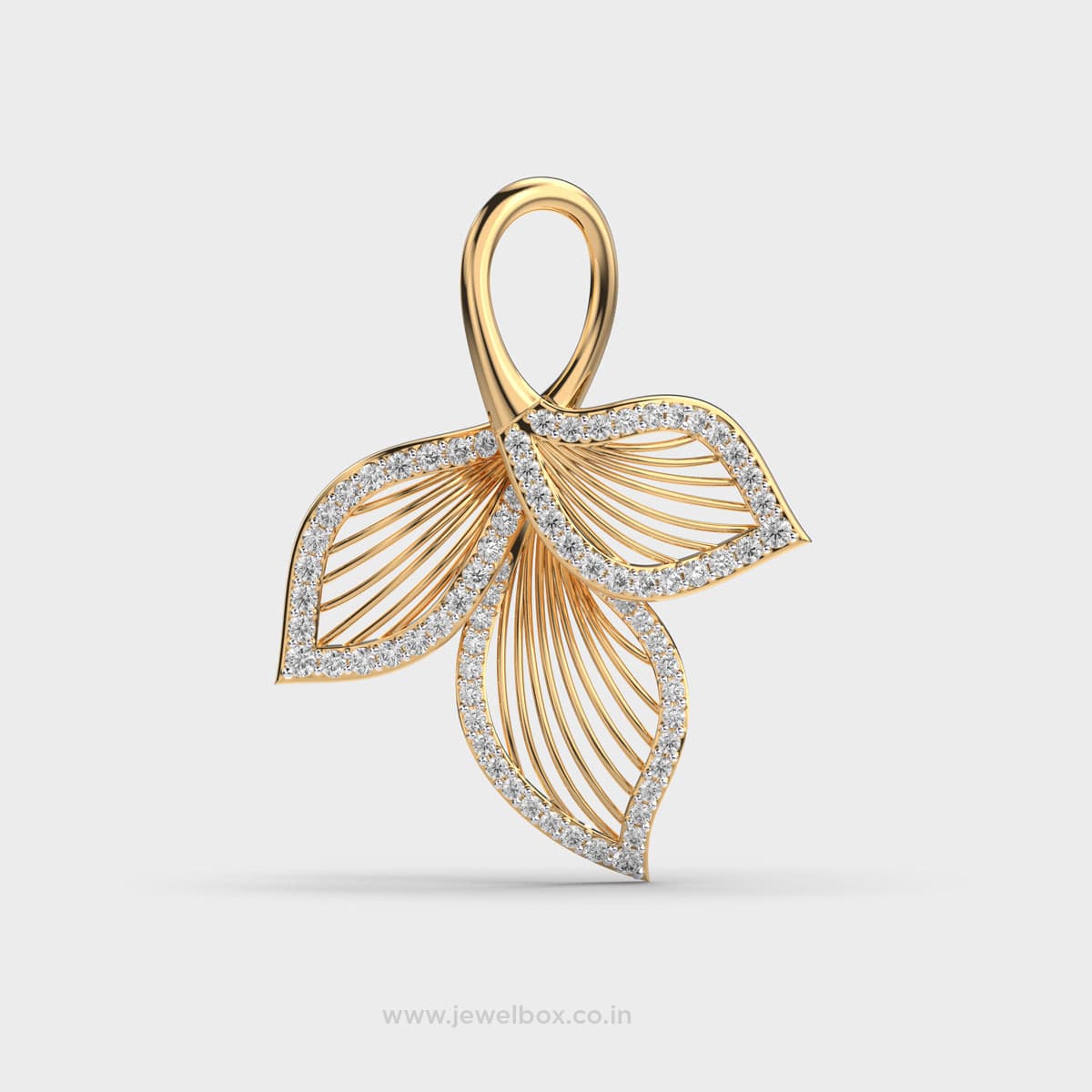 Elegant Leaf Diamond Pendant