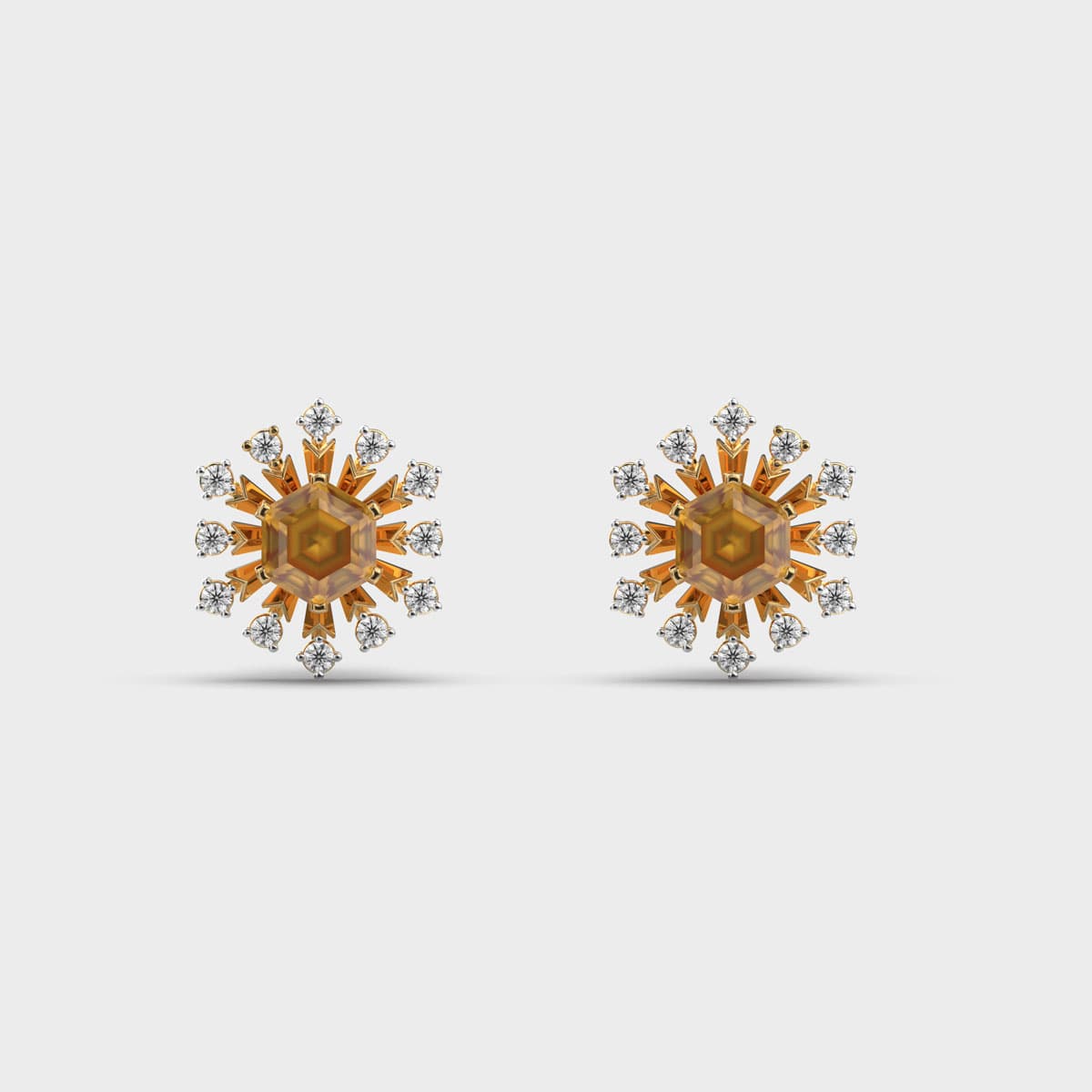 Glowing Chakra Diamond-Encrusted Earstuds