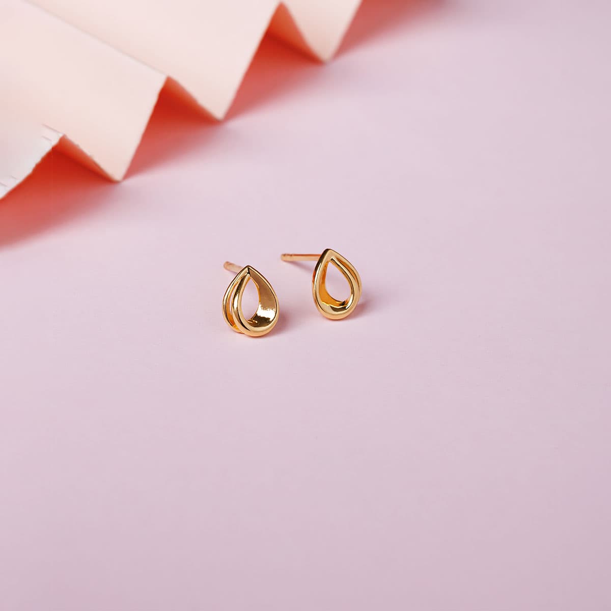 Mini Hollow Petal Ear Studs For Kids