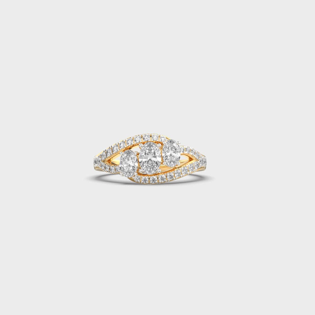 Trilogy Eye Oval Diamond Ring