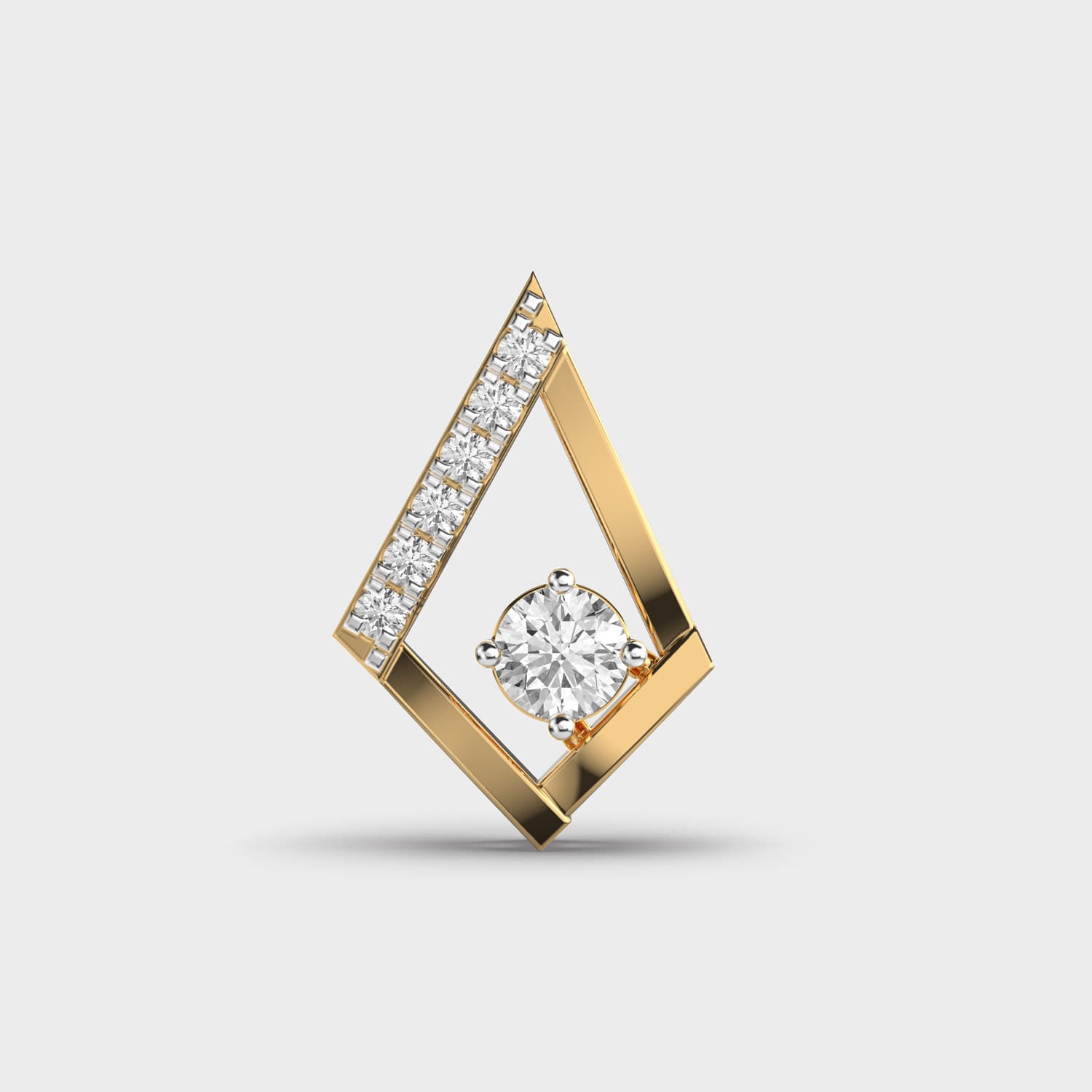 Edgy Rhombus Box Diamond Pendant (Without Chain)
